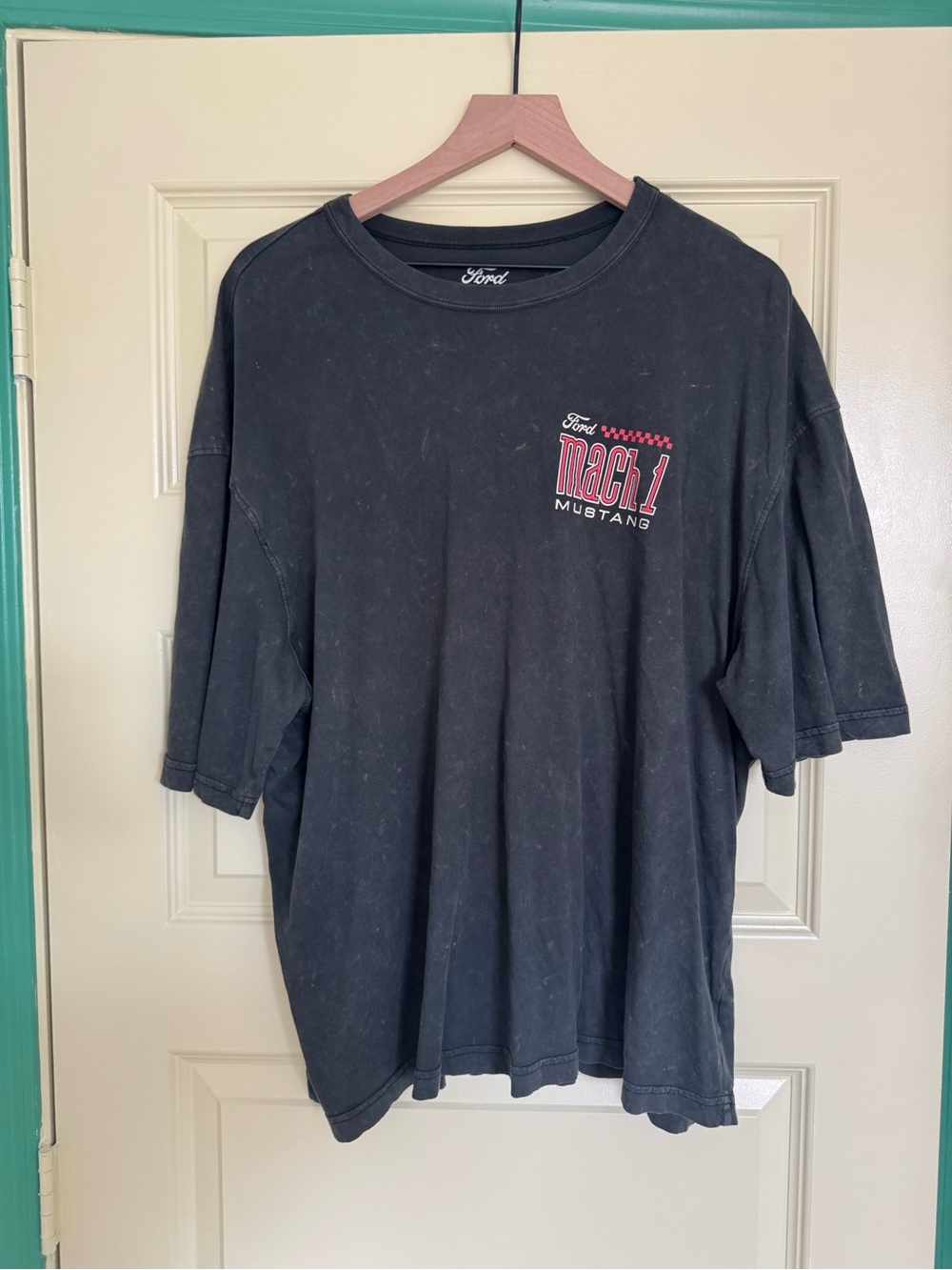Ford Mach 1 Mustang Black Tee with Red Accent